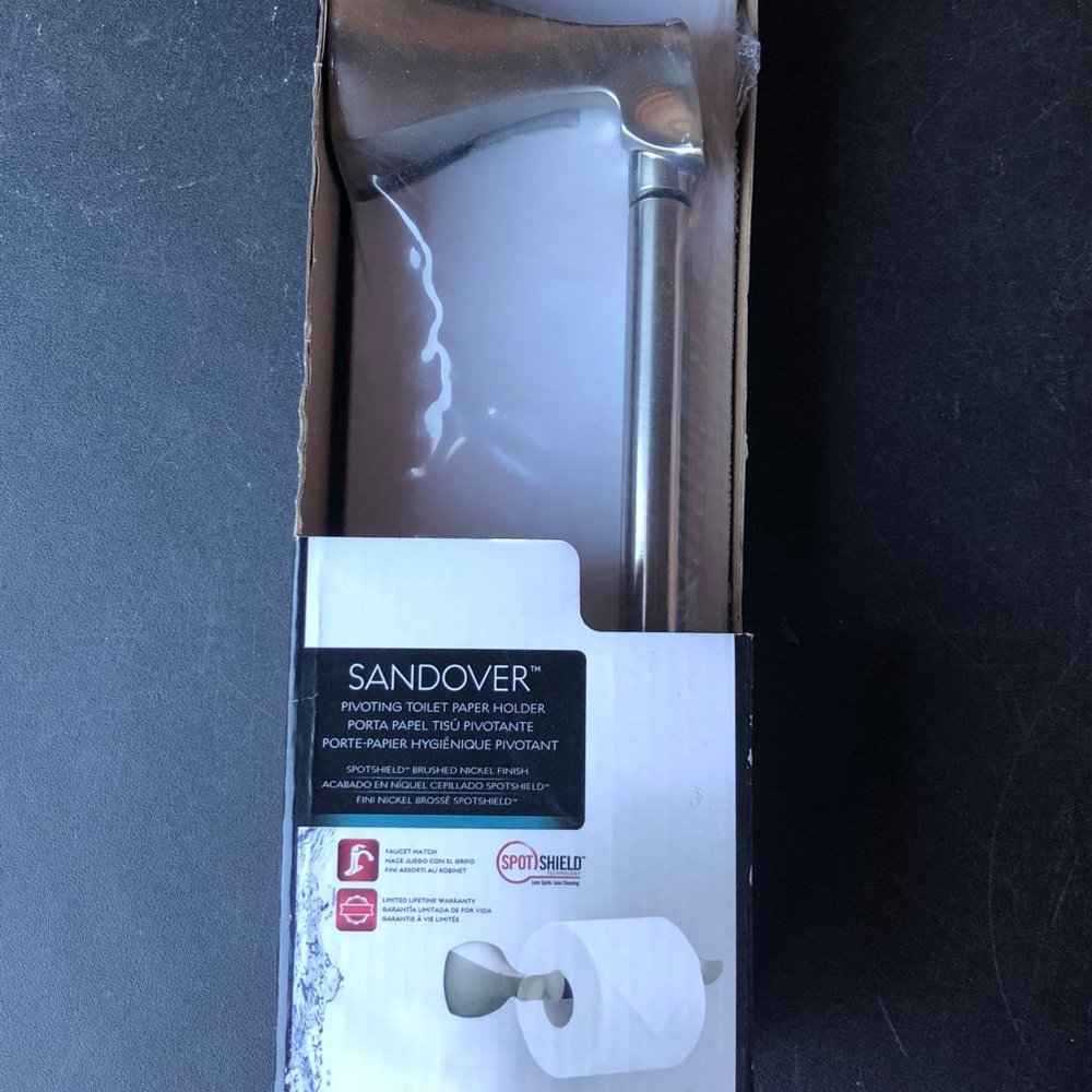 Delta Sandover Brushed Nickel Wall Mount Pivot Toilet Paper Holder